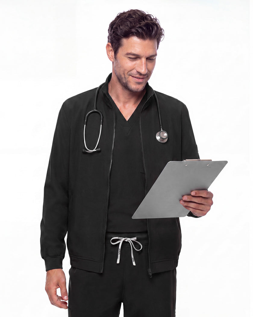 JelriSoFit set quirúrgico de 3 piezas para hombre Negro, modelo con tableta