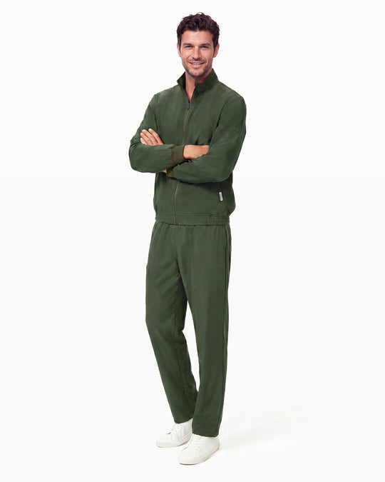 JelriSoFit set quirúrgico de 3 piezas para hombre Verde Musgo, vista completa frontal