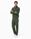JelriSoFit set quirúrgico de 3 piezas para hombre Verde Musgo, vista completa frontal