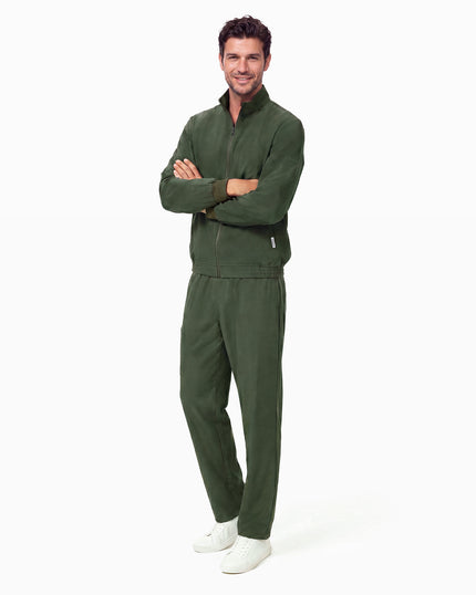 JelriSoFit set quirúrgico de 3 piezas para hombre Verde Musgo, vista completa frontal
