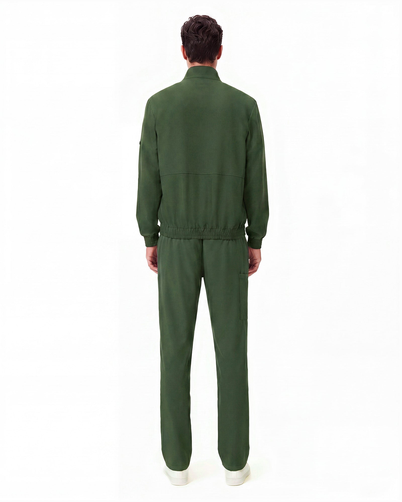 JelriSoFit set quirúrgico de 3 piezas para hombre Verde Musgo, vista posterior