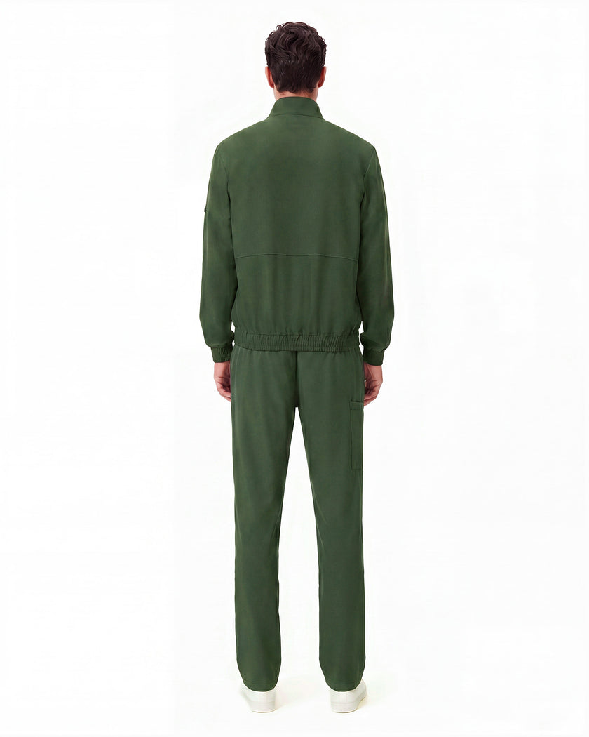 JelriSoFit set quirúrgico de 3 piezas para hombre Verde Musgo, vista posterior