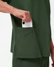 JelriSoFit set quirúrgico de 3 piezas para hombre Verde Musgo, detalle del bolsillo