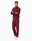 JelriSoFit set quirúrgico de 3 piezas para hombre Vino, vista completa frontal