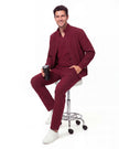 JelriSoFit set quirúrgico de 3 piezas para hombre Vino, modelo sentado